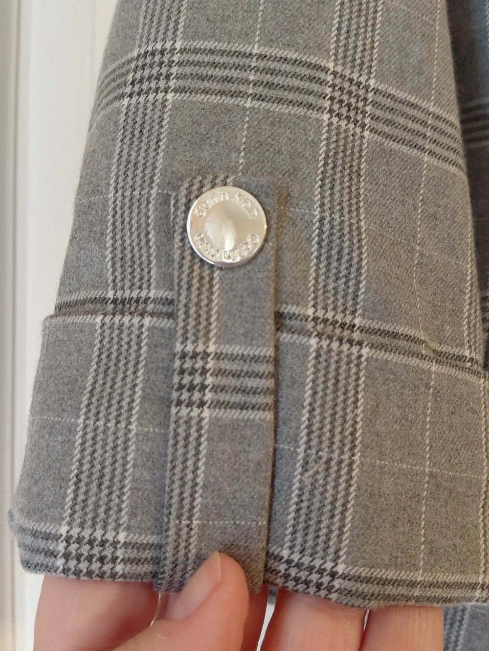 Calvin Klein Gray Plaid Blazer